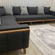 L-Shaped Wooden Faced Sofa