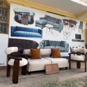 2 seater boa paired wth wooden accents