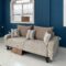 3 seater sofa pired with mahogany wood in black stain