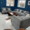 grey family size sofa