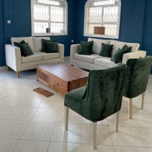 7 seater sofa set paired up with green accents