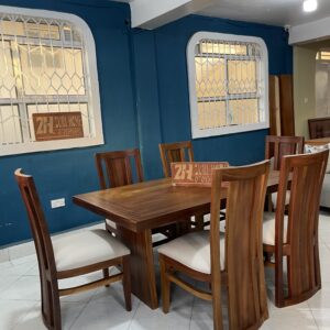 6 seater mahogany leather dining set