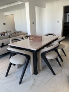 Marble 6 seater dining set